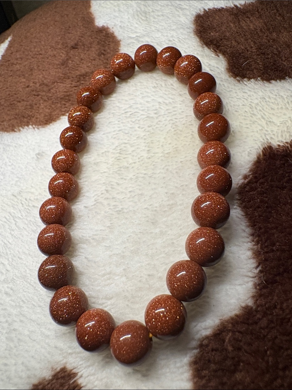 Goldstone Brown Beaded Necklace - Elegant Sparkle